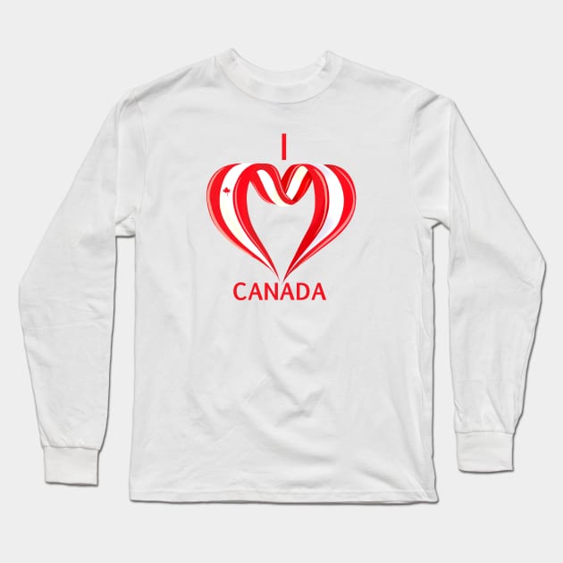 I LOVE CANADA Long Sleeve T-Shirt by Miruna Mares
